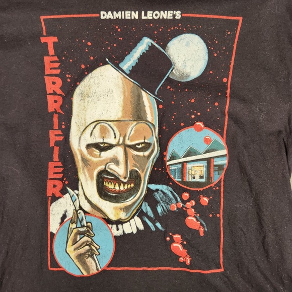 Terrifier Other - Terrifier Graphic T-Shirt Mens XL Black Excellent Art the Clown Horror Film Tee